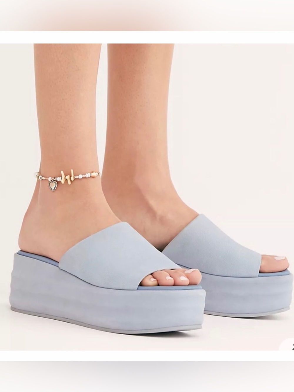 Free People Harbor Flatform Platforms in Light Blue - Y2K style